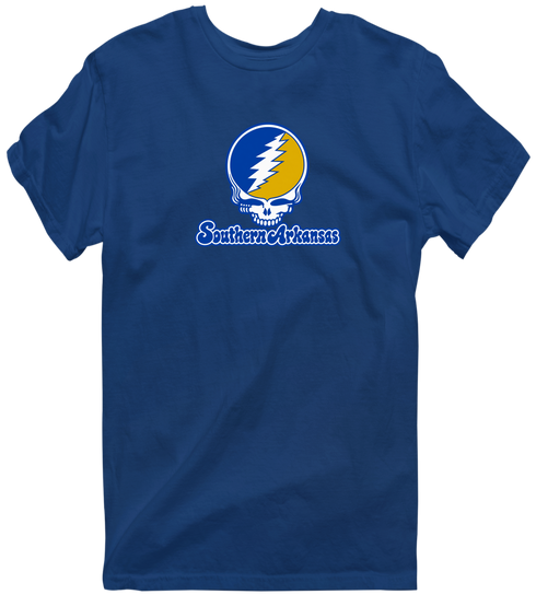 Southern Arkansas Stealie Premium Unisex T-Shirt — Design: Southern Arkansas University — Navy