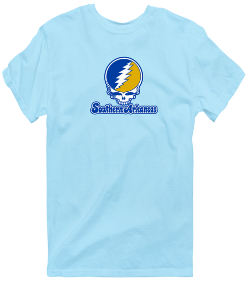 Southern Arkansas Stealie Premium Unisex T-Shirt — Design: Southern Arkansas University — Light Blue