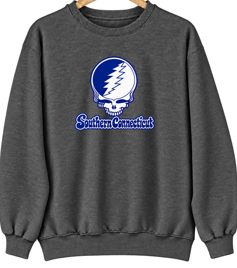 Southern Connecticut Stealie Premium Unisex Crewneck — Design: Southern Connecticut State University — Dark Heather