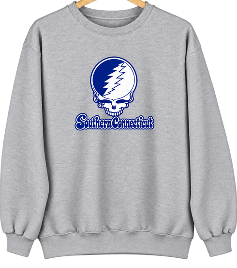 Southern Connecticut Stealie Premium Unisex Crewneck — Design: Southern Connecticut State University — Sport Grey