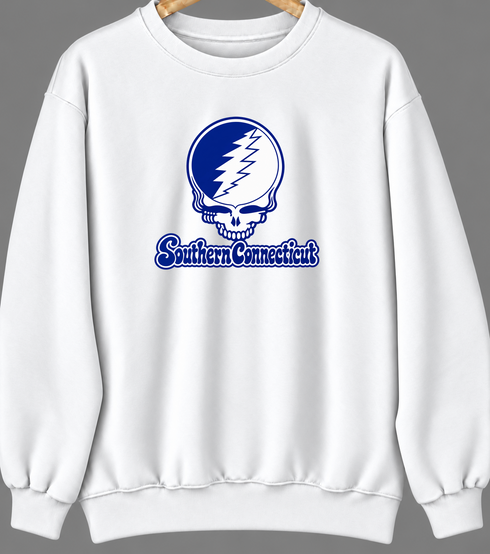 Southern Connecticut Stealie Premium Unisex Crewneck — Design: Southern Connecticut State University — White