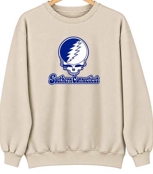 Southern Connecticut Stealie Premium Unisex Crewneck — Design: Southern Connecticut State University — Sand