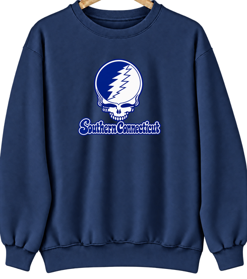 Southern Connecticut Stealie Premium Unisex Crewneck — Design: Southern Connecticut State University — Navy
