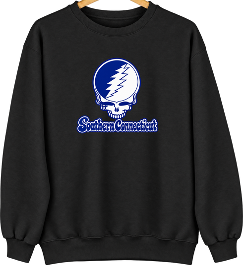 Southern Connecticut Stealie Premium Unisex Crewneck — Design: Southern Connecticut State University — Black
