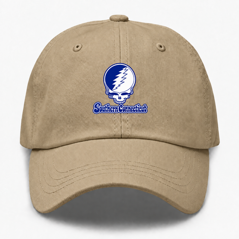 Southern Connecticut Stealie Premium Unisex Dad Hat — Design: Southern Connecticut State University — Khaki