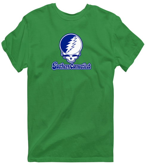 Southern Connecticut Stealie Premium Unisex T-Shirt — Design: Southern Connecticut State University — Irish Green