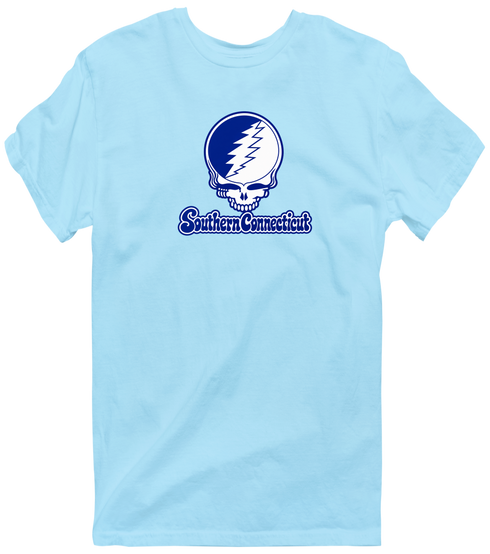 Southern Connecticut Stealie Premium Unisex T-Shirt — Design: Southern Connecticut State University — Light Blue