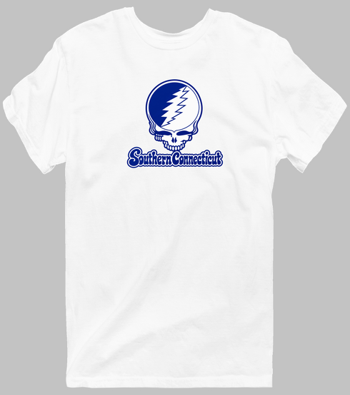 Southern Connecticut Stealie Premium Unisex T-Shirt — Design: Southern Connecticut State University — White