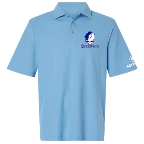 Southern Connecticut Stealie Premium Unisex Polo — Design: Southern Connecticut State University — Blue