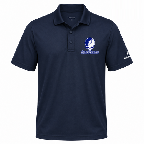 Southern Connecticut Stealie Premium Unisex Polo — Design: Southern Connecticut State University — Navy