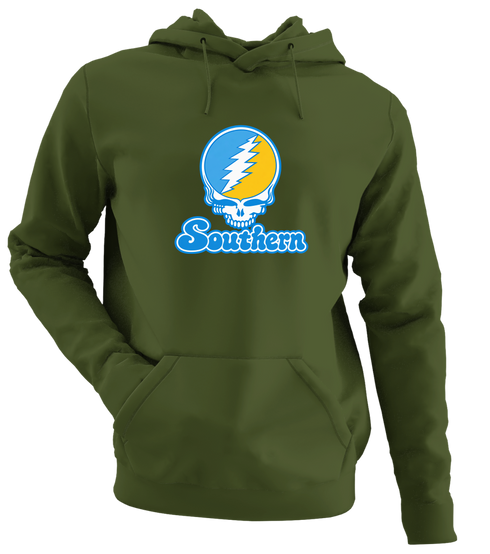 Southern Stealie Premium Unisex Hoodie — Design: Southern University — Military Green