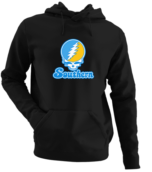 Southern Stealie Premium Unisex Hoodie — Design: Southern University — Black