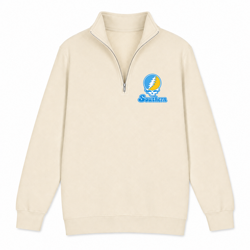 Southern Stealie Premium Unisex Quarter-Zip — Design: Southern University — Sand