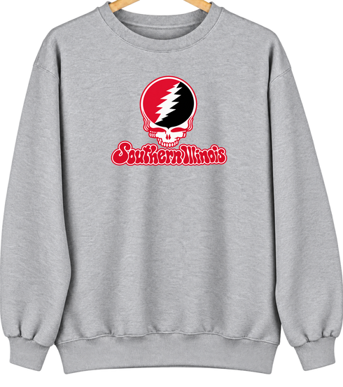 Southern Illinois Stealie Premium Unisex Crewneck — Design: Southern Illinois University Edwardsville — Sport Grey