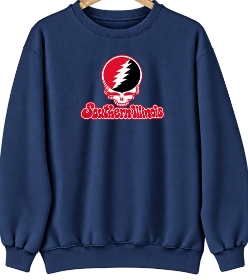 Southern Illinois Stealie Premium Unisex Crewneck — Design: Southern Illinois University Edwardsville — Navy