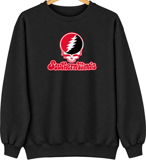 Southern Illinois Stealie Premium Unisex Crewneck — Design: Southern Illinois University Edwardsville — Black