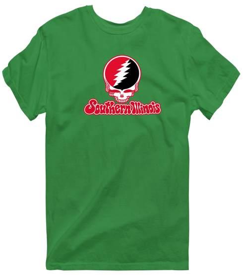 Southern Illinois Stealie Premium Unisex T-Shirt — Design: Southern Illinois University Edwardsville — Irish Green