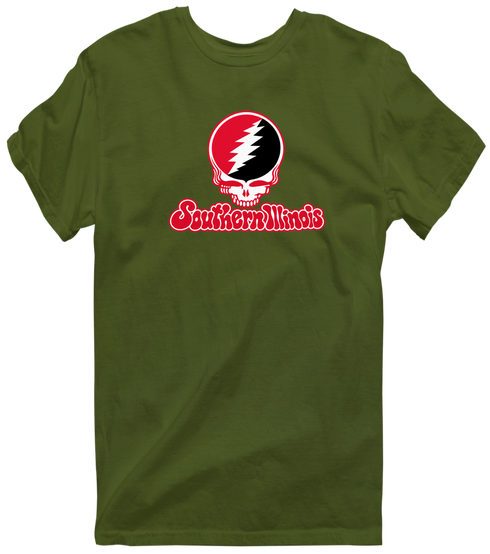 Southern Illinois Stealie Premium Unisex T-Shirt — Design: Southern Illinois University Edwardsville — Military Green