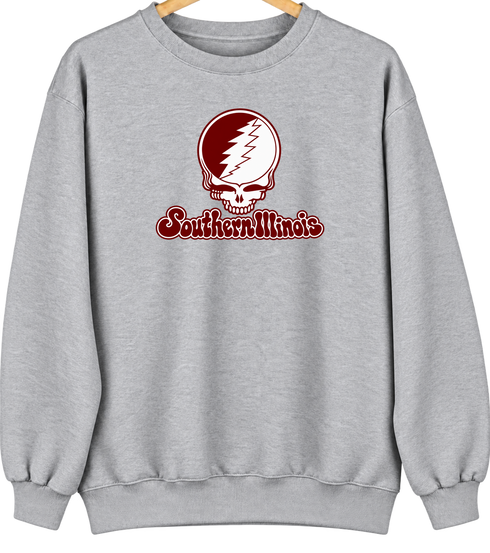 Southern Illinois Stealie Premium Unisex Crewneck — Design: Southern Illinois University — Sport Grey