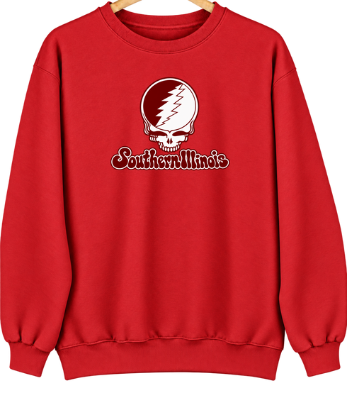 Southern Illinois Stealie Premium Unisex Crewneck — Design: Southern Illinois University — Red
