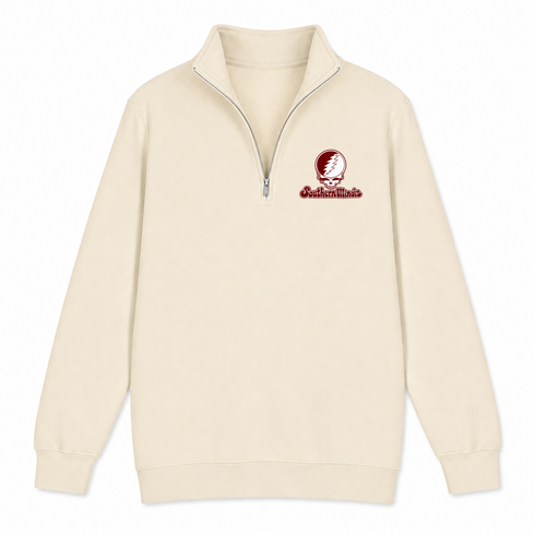 Southern Illinois Stealie Premium Unisex Quarter-Zip — Design: Southern Illinois University — Sand