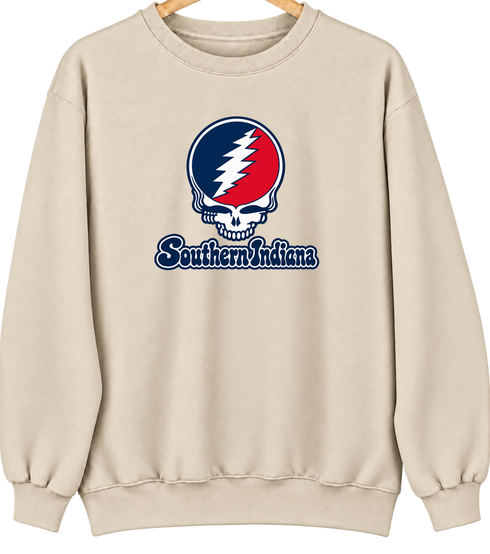 Southern Indiana Stealie Premium Unisex Crewneck — Design: Southern Indiana University of — Sand
