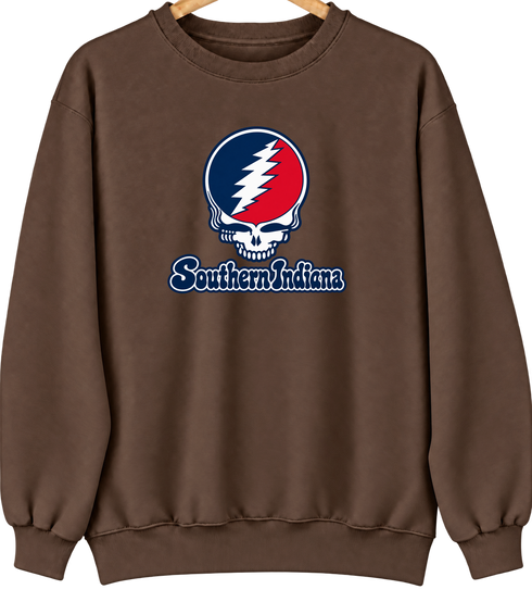 Southern Indiana Stealie Premium Unisex Crewneck — Design: Southern Indiana University of — Brown