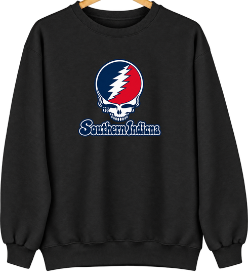 Southern Indiana Stealie Premium Unisex Crewneck — Design: Southern Indiana University of — Black