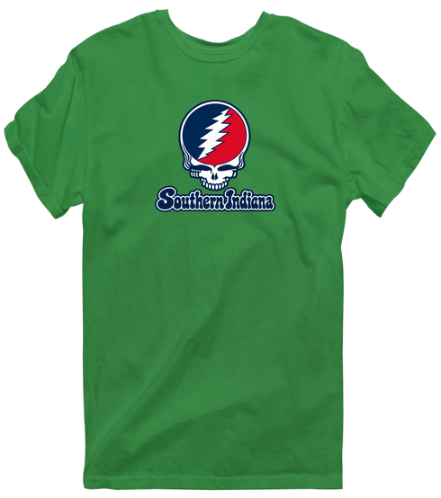 Southern Indiana Stealie Premium Unisex T-Shirt — Design: Southern Indiana University of — Irish Green