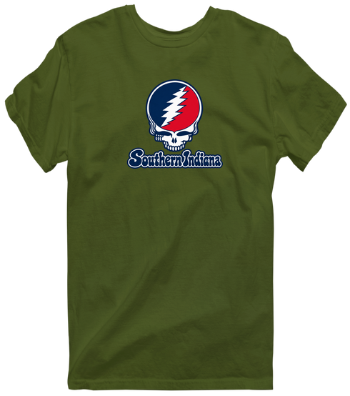 Southern Indiana Stealie Premium Unisex T-Shirt — Design: Southern Indiana University of — Military Green