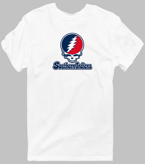 Southern Indiana Stealie Premium Unisex T-Shirt — Design: Southern Indiana University of — White