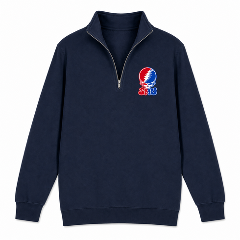 Southern Methodist Stealie Premium Unisex Quarter-Zip — Design: Southern Methodist University — Navy