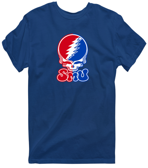 Southern Methodist Stealie Premium Unisex T-Shirt — Design: Southern Methodist University — Navy