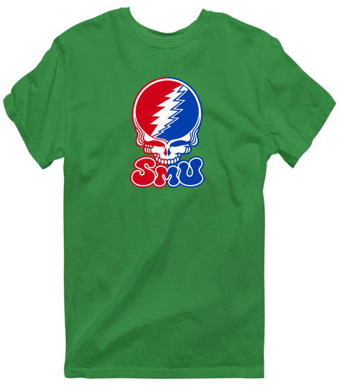 Southern Methodist Stealie Premium Unisex T-Shirt — Design: Southern Methodist University — Irish Green