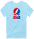 Southern Methodist Stealie Premium Unisex T-Shirt — Design: Southern Methodist University — Light Blue