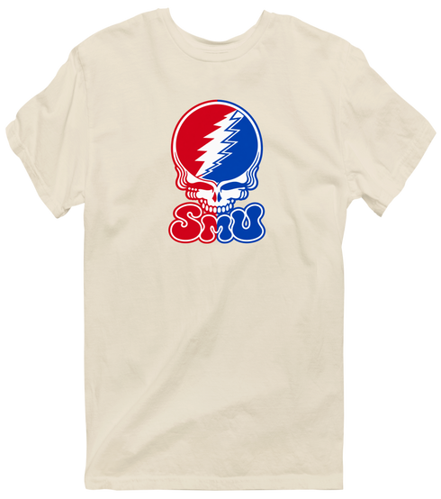 Southern Methodist Stealie Premium Unisex T-Shirt — Design: Southern Methodist University — Sand