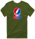 Southern Methodist Stealie Premium Unisex T-Shirt — Design: Southern Methodist University — Military Green