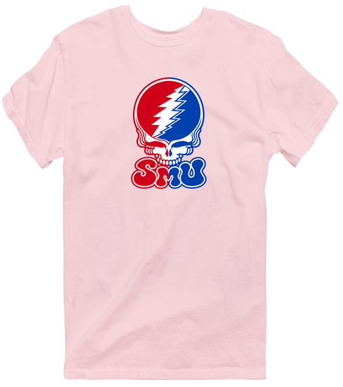 Southern Methodist Stealie Premium Unisex T-Shirt — Design: Southern Methodist University — Light Pink