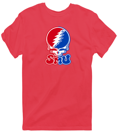 Southern Methodist Stealie Premium Unisex T-Shirt — Design: Southern Methodist University — Heather Red