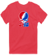 Southern Methodist Stealie Premium Unisex T-Shirt — Design: Southern Methodist University — Heather Red