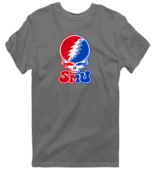 Southern Methodist Stealie Premium Unisex T-Shirt — Design: Southern Methodist University — Charcoal