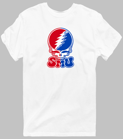 Southern Methodist Stealie Premium Unisex T-Shirt — Design: Southern Methodist University — White