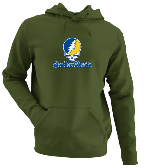 Southern Nevada Stealie Premium Unisex Hoodie — Design: Southern Nevada College of — Military Green
