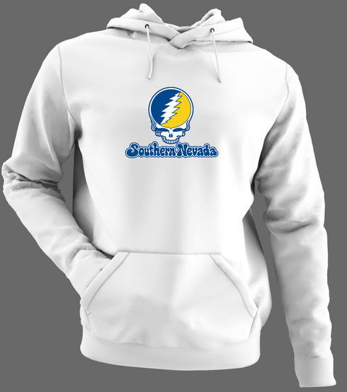 Southern Nevada Stealie Premium Unisex Hoodie — Design: Southern Nevada College of — White/Grey