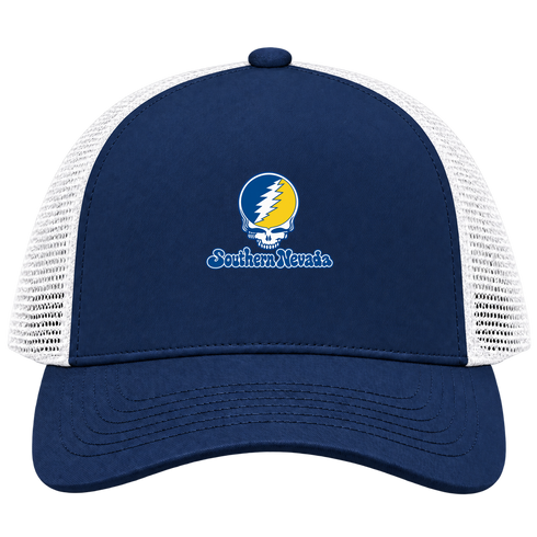 Southern Nevada Stealie Premium Unisex Trucker Cap — Design: Southern Nevada College of — Navy/White