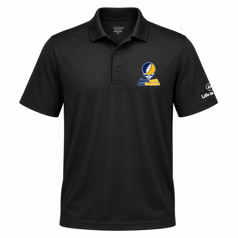 Southern New Hampshire Stealie Premium Unisex Polo — Design: Southern New Hampshire University — Black