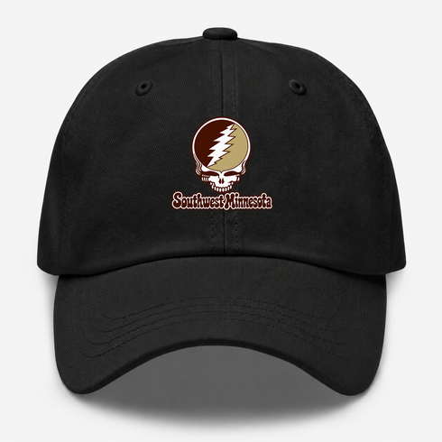 Southwest Minnesota Stealie Premium Unisex Dad Hat — Design: Southwest Minnesota State University — Black