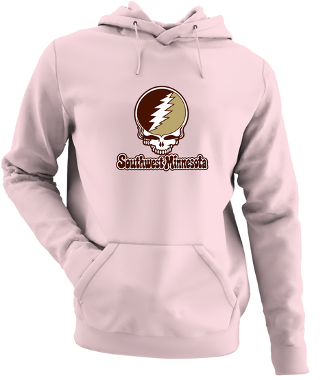Southwest Minnesota Stealie Premium Unisex Hoodie — Design: Southwest Minnesota State University — Light Pink