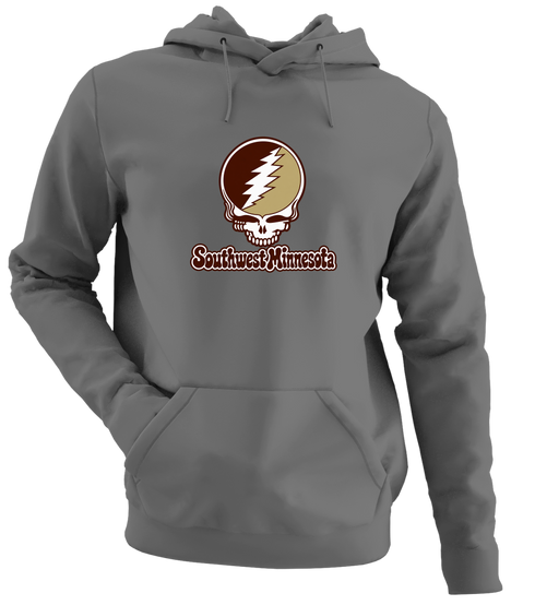 Southwest Minnesota Stealie Premium Unisex Hoodie — Design: Southwest Minnesota State University — Charcoal