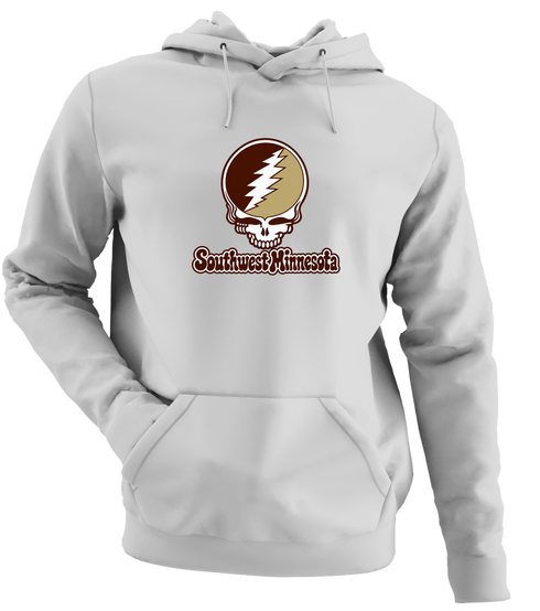 Southwest Minnesota Stealie Premium Unisex Hoodie — Design: Southwest Minnesota State University — Sport Grey
